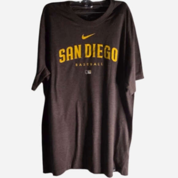 Nike Mens San Diego Padres Baseball Brown  Tee - Picture 1 of 4
